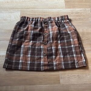 SHEIN Brown Black Smocked Mini Skirt